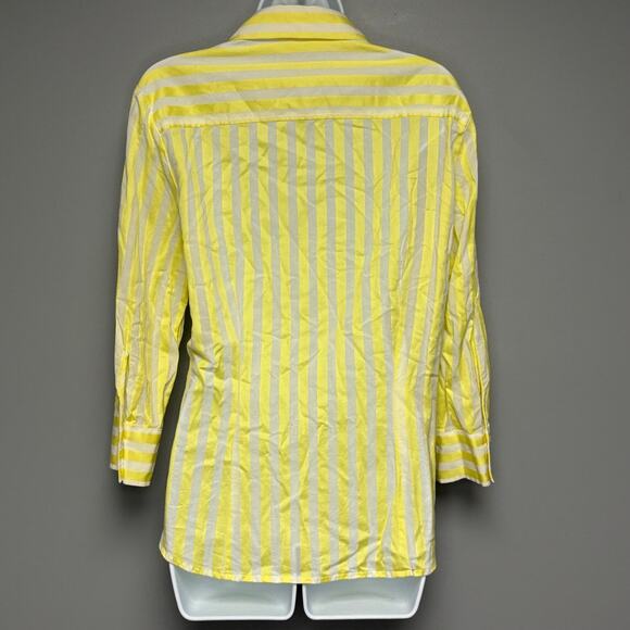 LOT OF 2 VTG Banana Republic Y2K Preppy Career Button-Up Light Yellow Tops Sz XL - Picture 2 of 10